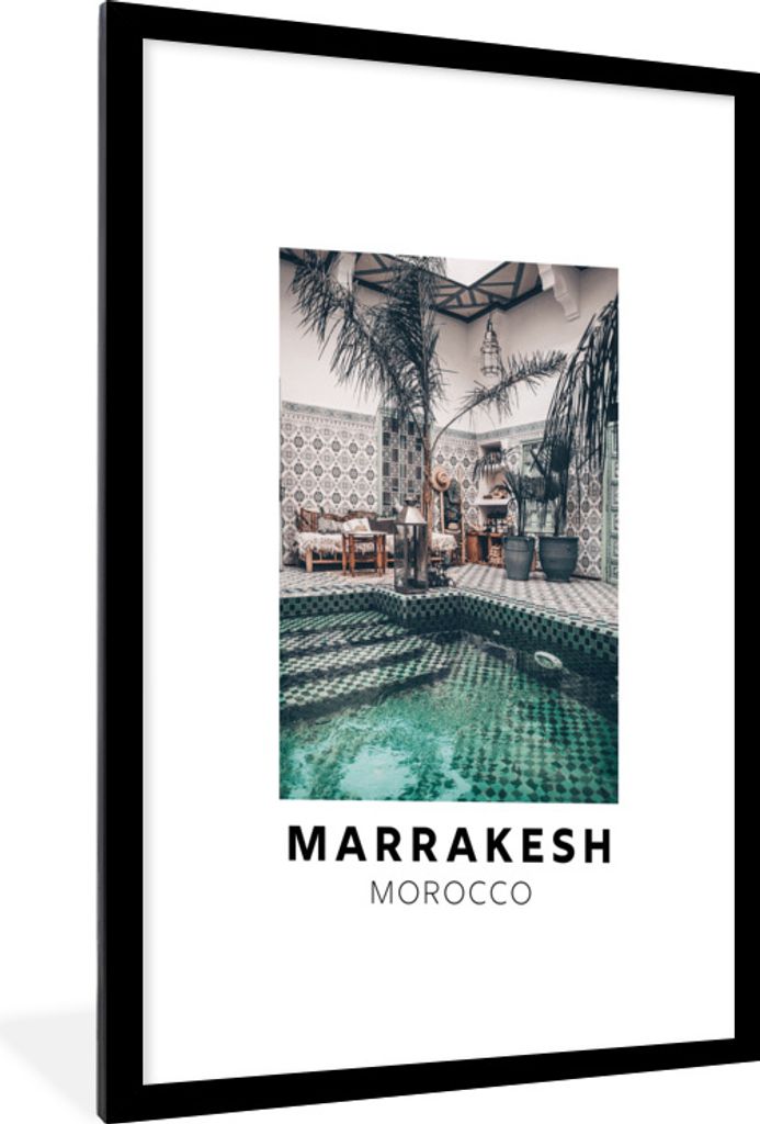 MuchoWow Gerahmtes Poster Marrakech - Marokko - Dekoration 60x90 cm - Poster mit Schwarzem Bilderrahmen Wandposter Rahmen Foto Bilder - Dekoratio...