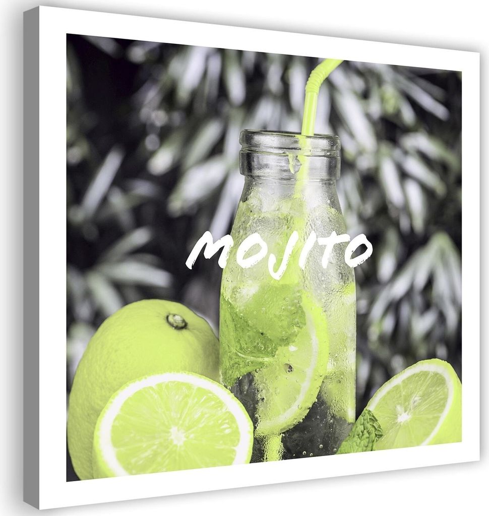 Leinwandbild mojito-getränk 50x50 cm Feeby gelb wandbild bereit zum aufhängen