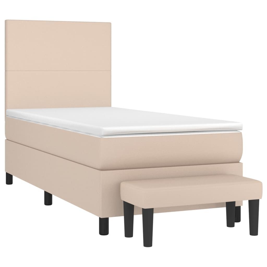 "SALE 2026"Boxspringbett - Einzelbett/Jugendbett mit Lattenrost - mit Matratze Cappuccino-Braun 90x200cm Kunstleder - Klassische Betten DEMöbel705333