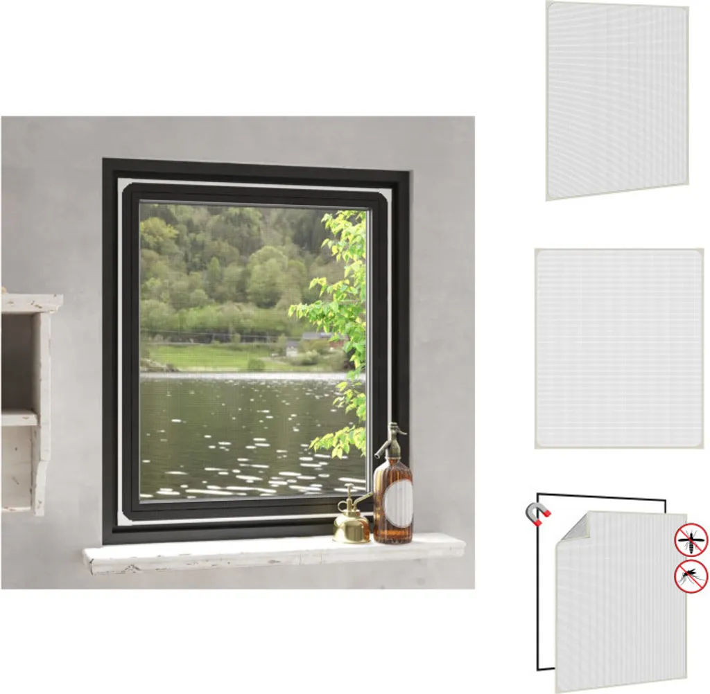 Moustiquaire magnétique fenêtre 100x120 cm blanche anti-insecte sans trou
