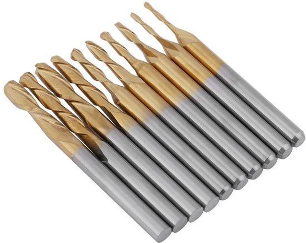 CNC Frees, Micro-Router für Holzbearbeitung/Schmiedeeisen, 1/8 Zoll, 0,8 mm, 3,175 mm, geölt, Kugelköpfig, PCB-CNC