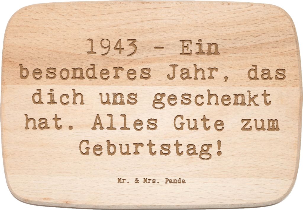 Mr. & Mrs. Panda Frühstücksbrett Spruch 1943 Geburtstag - Transparent - Geschenk, jausenbrett, Alter, Happy Birthday, Schneidebrett, besonderes J...