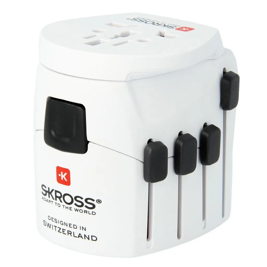 SKROSS 38561 World Adapter PRO Blanc : Adaptateur de Voyage Universel