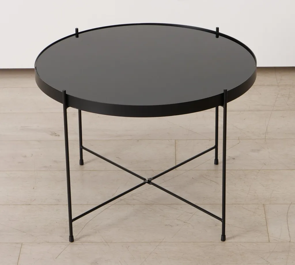 Table basse d'appoint pour petit salon - Métal et Verre SHERIN 40 cm