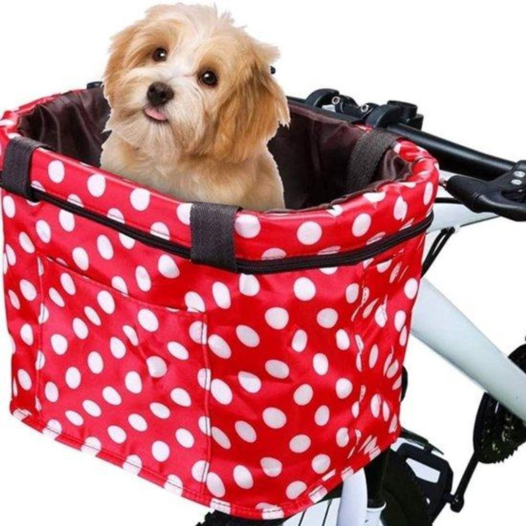 Famanu Faltbarer, wasserdichter Hunde-Fahrradkorb für kleine Haustiere - reflektierend