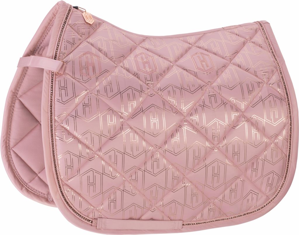 Eskadron HERITAGE Schabracke " GLOSSY " mit Kordel - Kristallkordel - Kordel Form - Pony-Dressur Farbe - pearl rose