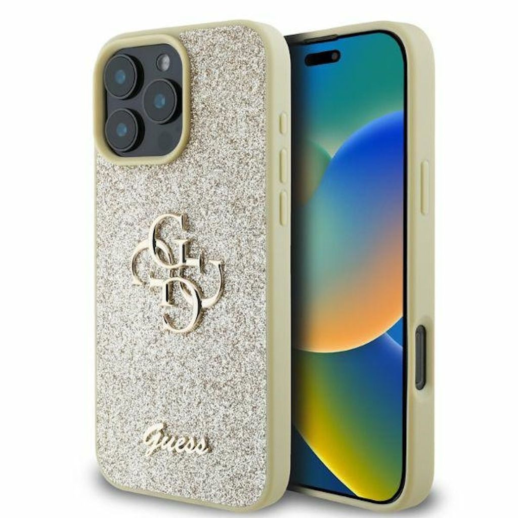 Guess Fixed Glitter Big 4G - Etui iPhone 16 Pro Max (złoty) Zdjęcie produktu 