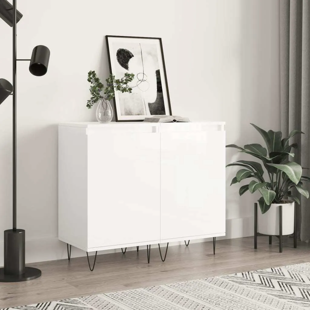 Arreda con Stile: Set 2 Credenze Bianche Lucide 40x35x70 cm Living