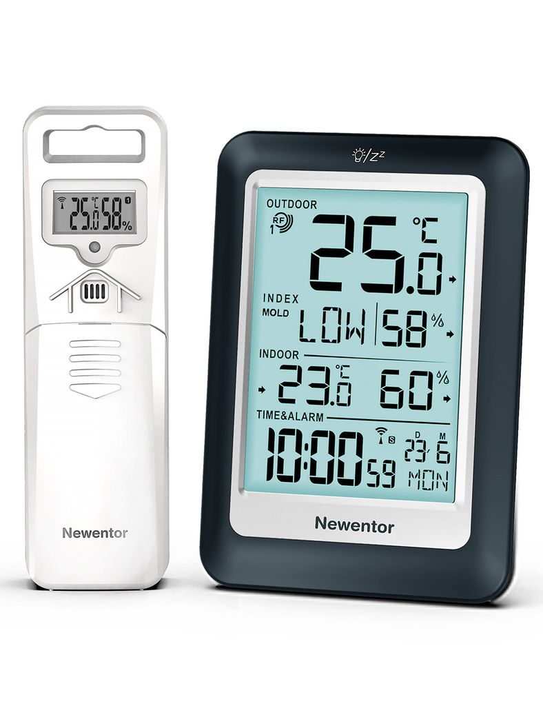 Wetterstation Funk Mit Außensensor Wireless Hygrometer Thermometer Innen Außen 