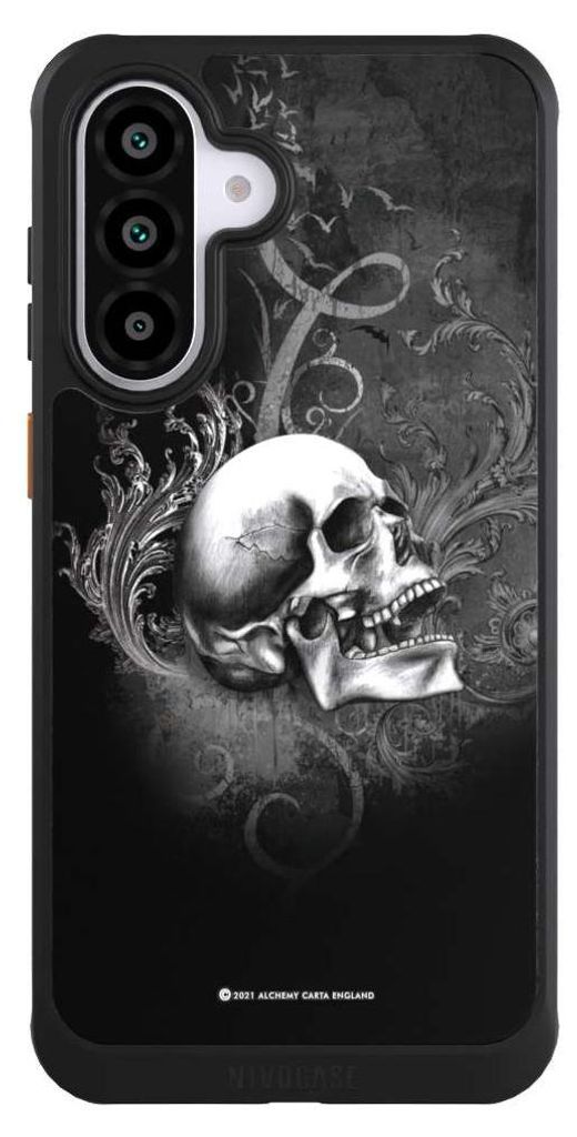 NIVOCASE Hülle für Samsung Galaxy A56 5G Handyhülle NIVOcore Case Schwarz Gothic Schädel Totenköpfe