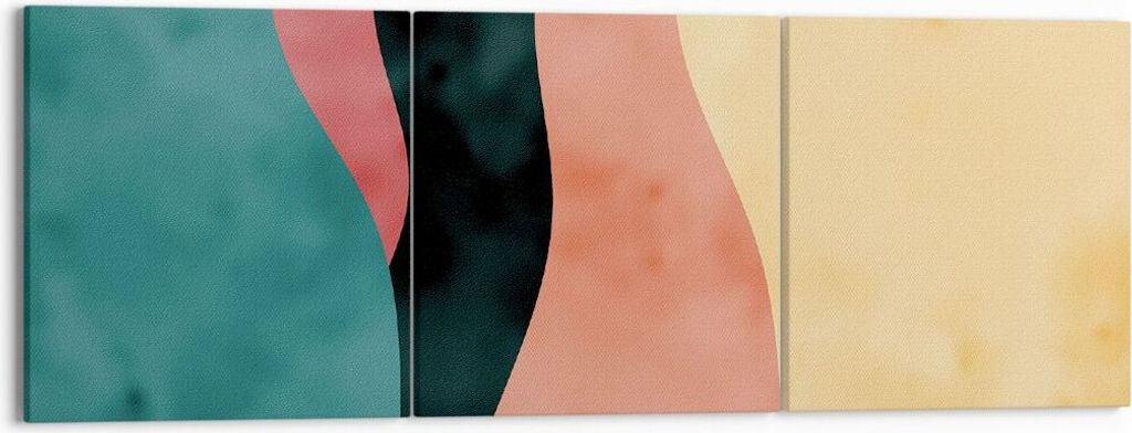 Bild auf Leinwand - Leinwandbild - 3 Teile - Mehrfarbig Abstraktion Modern - 150x50cm - Wand Bild - Wanddeko - Wandbilder - Leinwanddruck - Bilder ...