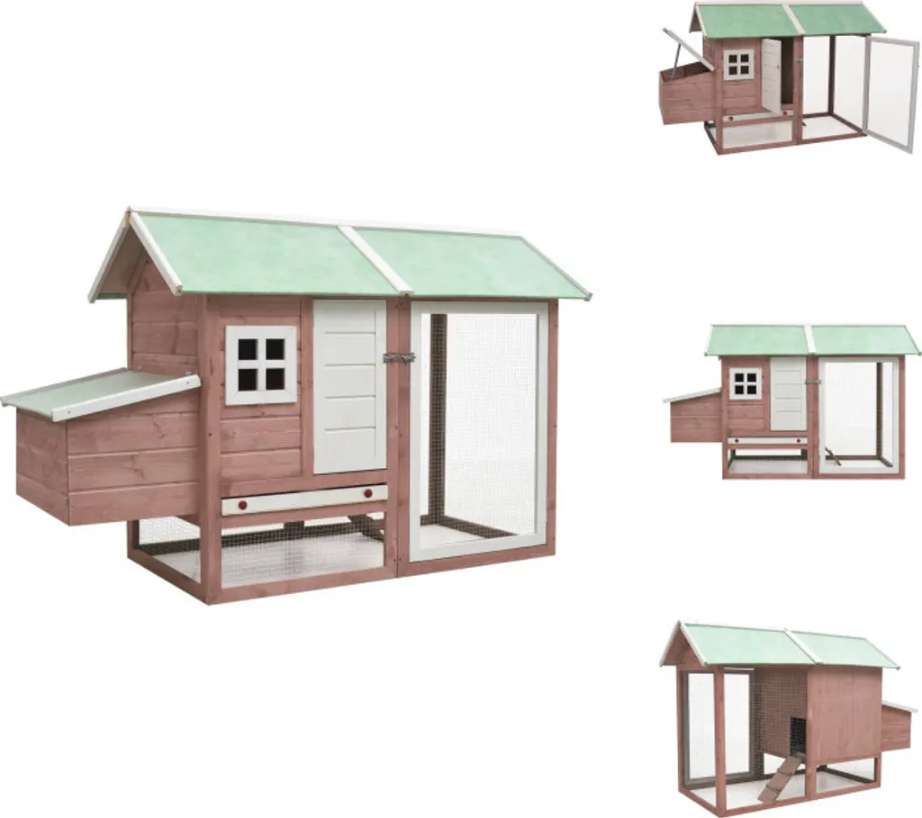 Poulailler en bois avec enclos 170x81x110 cm - Moka pour poules