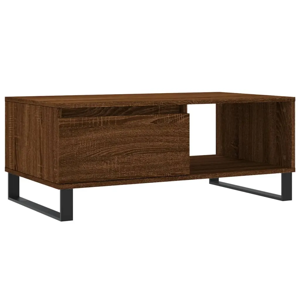 Tavolino Soggiorno Rovere Marrone 90x50x36,5 cm Resistente