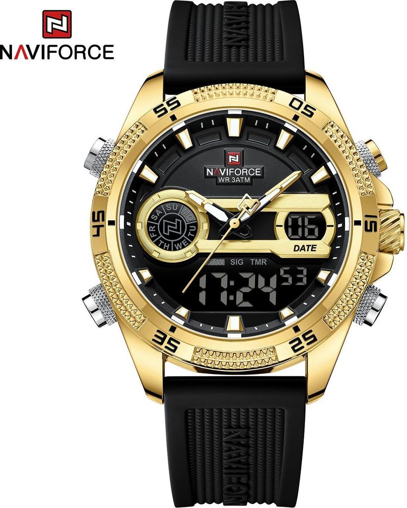 NAVIFORCE HE-38632 Herren Uhr Schwarz/Gold – Sportlich und Elegant KP38632