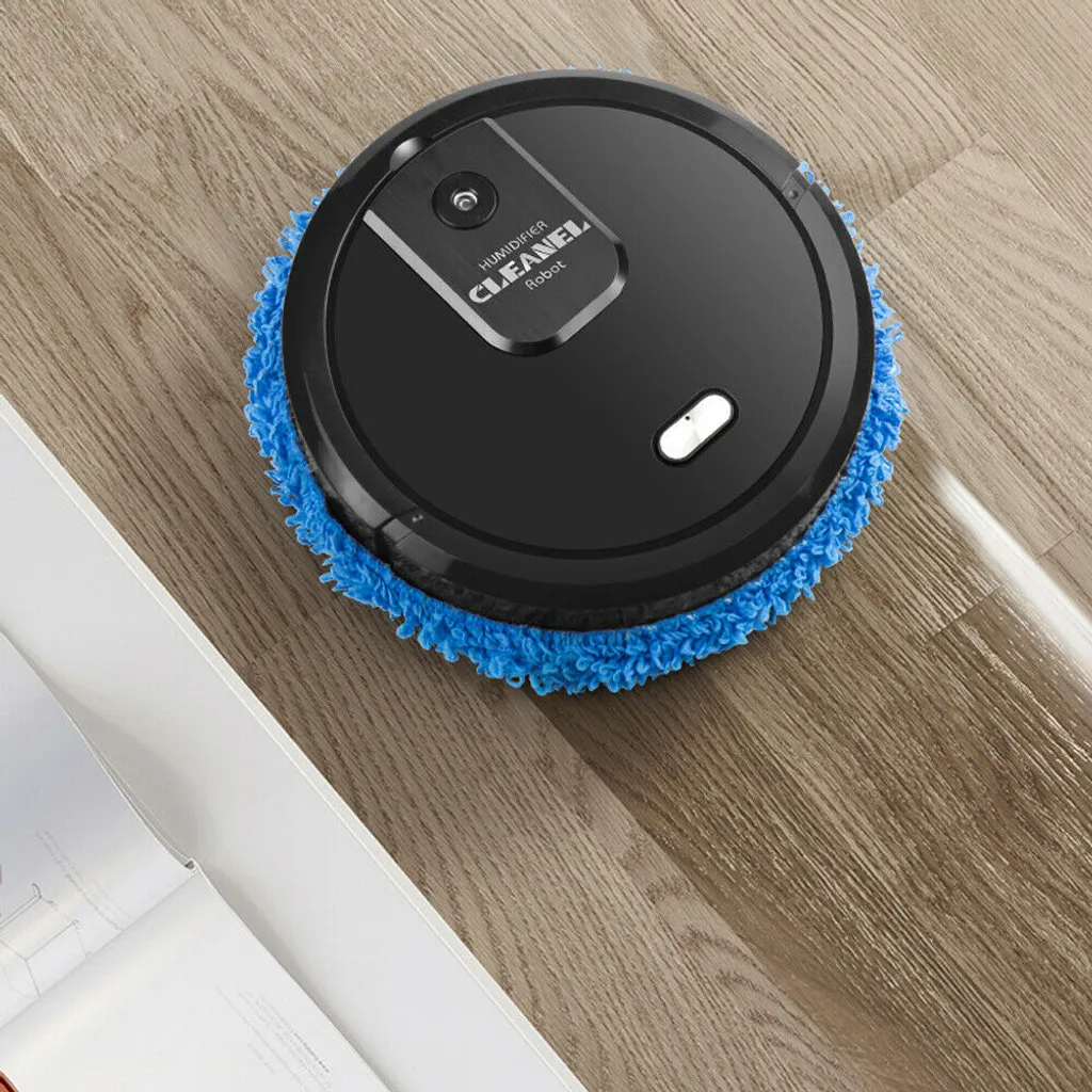 Robot nettoyeur de sol multifonction avec lingette microfibre rotative - 3