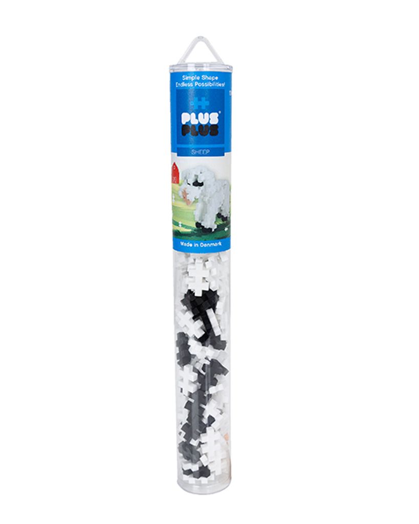 Plus-Plus Mini Tube 100 - Schaf - Konstruktionsbausteine