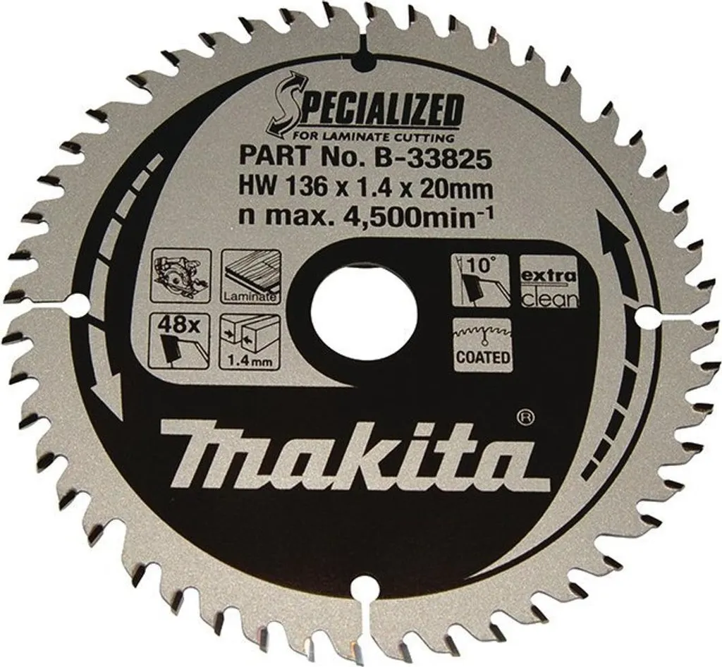 Disque de scie circulaire pour métal Makita 136mm alésage 20mm 4500tr