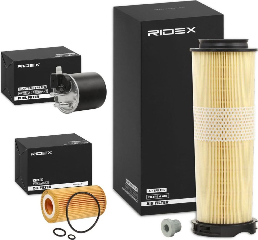 RIDEX Filterset Inspektionspaket Filtersatz passend für MERCEDES-BENZ C-Klasse Limousine (W204) C-Klasse T-modell (S204)