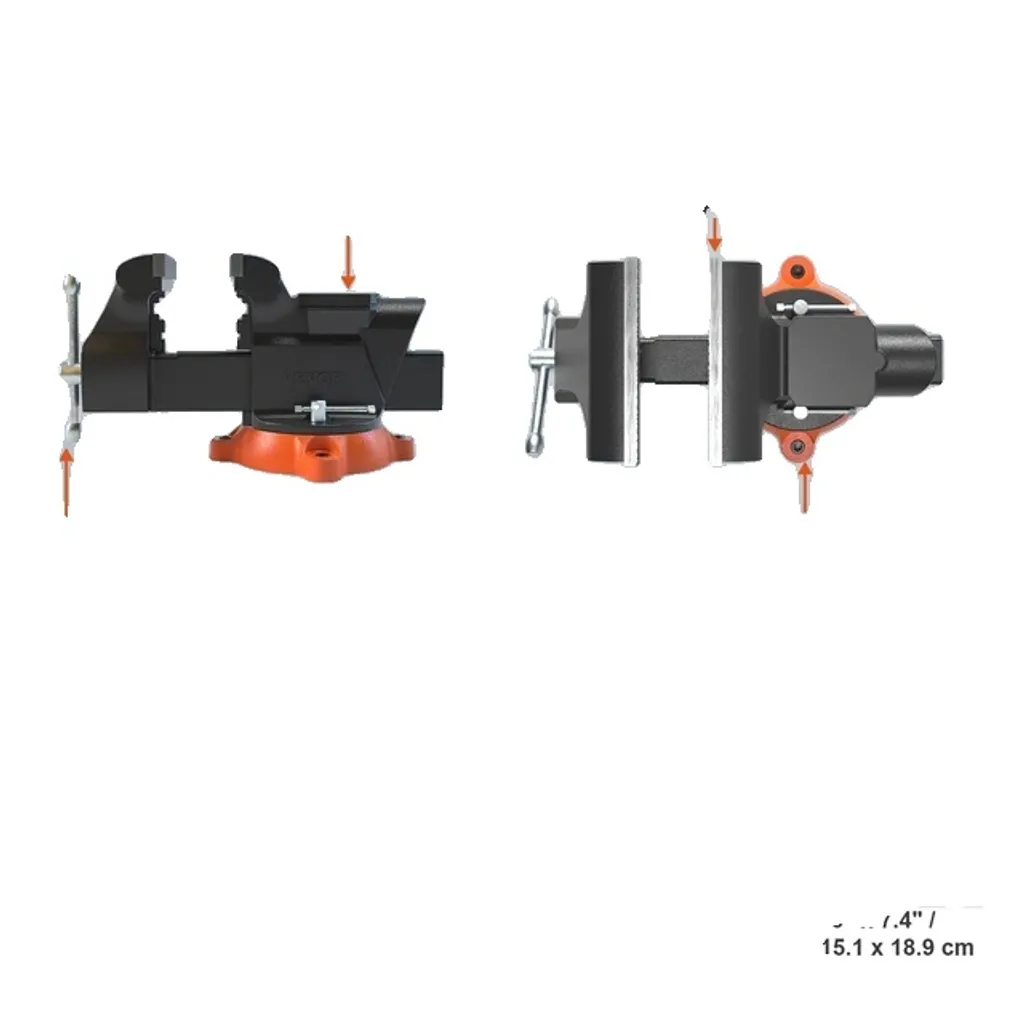 Étau de serrage professionnel 150mm fonte et socle rotatif stable