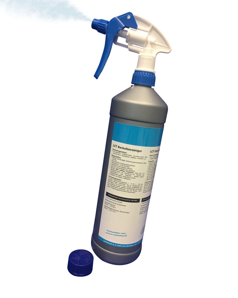 LCT Backofenreiniger 3x 1000ml KONZENTRAT inkl. Messbecher, Leerflasche zum mischen, Microfaserlappen - für Backöfen, Grils, Backbleche, Konvekto...