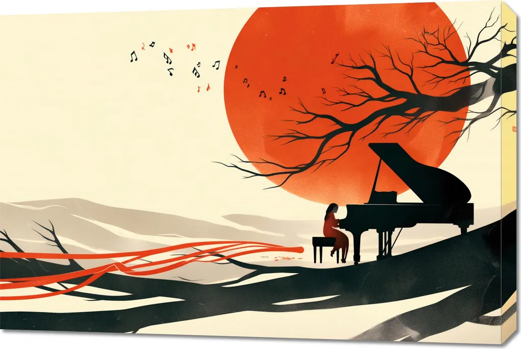 Quadro d'Autore Pianista 90x60cm - Eccellenza nella Decorazione Casa - 1