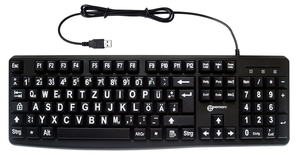Geemarc KBSV3_BLK_GE  Tastatur mit großen Tasten und extra Produktbild 