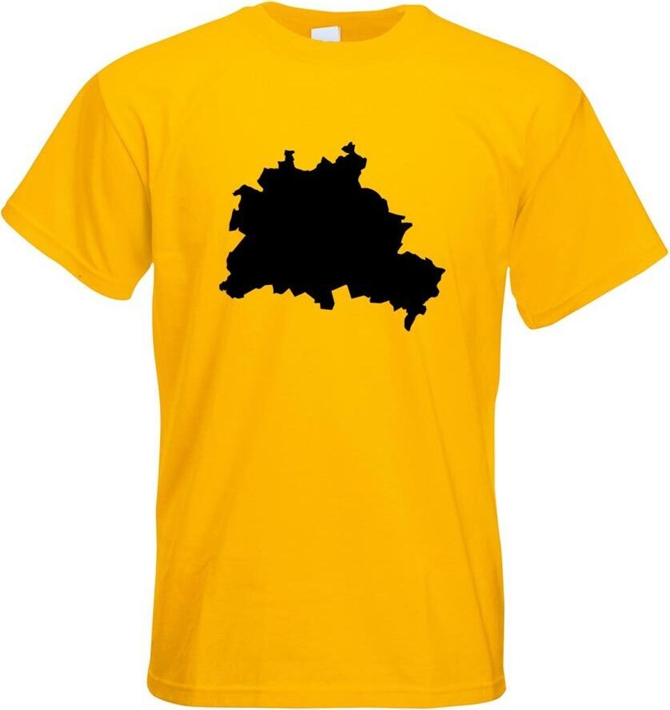 Kiwistar - T-Shirt - gelb - Berlin Deutschland Silhouette Motiv Bedruckt Funshirt Design Print - mit Motiv Bedruckt - Funshirt Design - Sport - Fre...