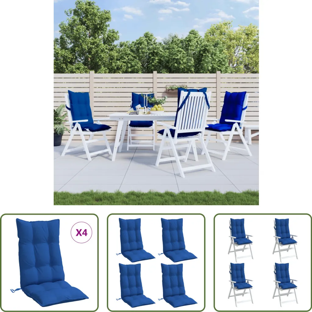 Cuscini Highback 4 Pezzi Blu Reale Oxford - Comfort Living Store