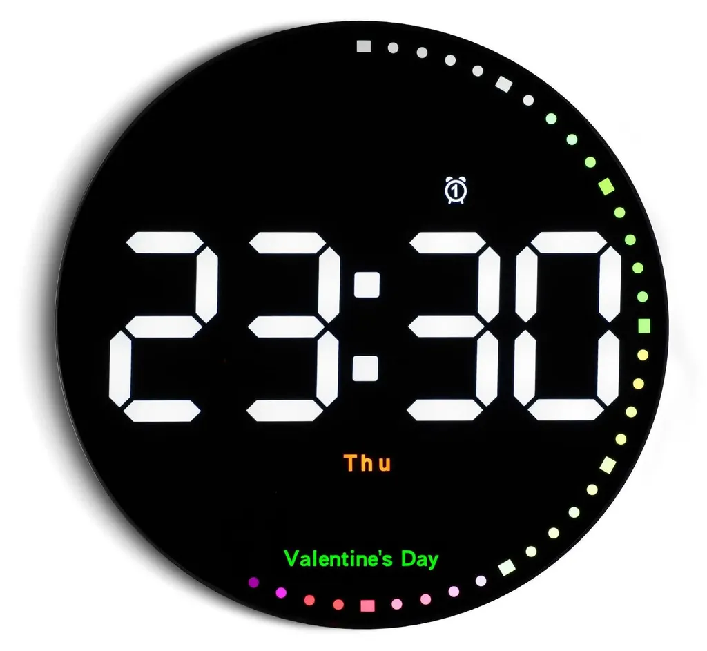 Horloge digitale XXL lisible à distance avec télécommande et 2 alarmes