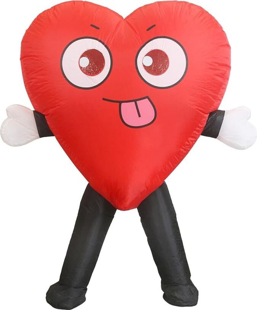 Aufblasbares Rotes Liebesherz Kostüm Aufblasbares Kostüm Rote Aufblasbare Kostüme Maskottchen Kostüm Erwachsene für Valentinstag