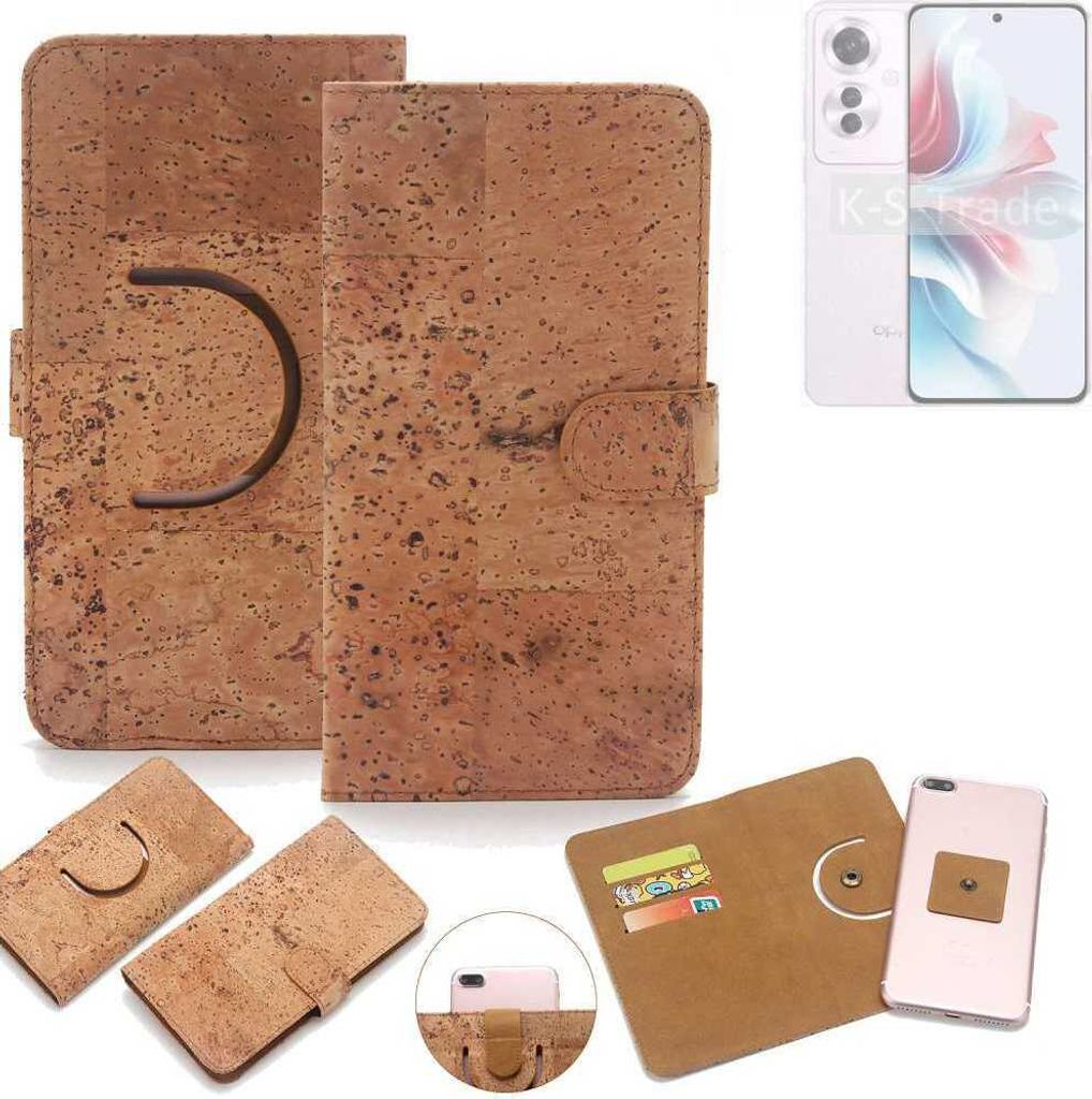 K-S-Trade Handy Hülle Schutz Hülle kompatibel mit Oppo Reno11 F 5G Handyhülle Schutzhülle Korkhülle Kork-Hülle 1x