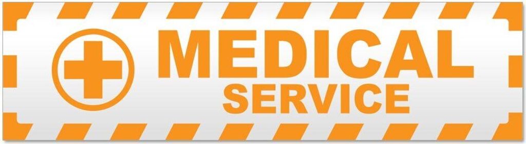 Kiwistar - Autoaufkleber - Orange - 30 x 8 cm - Medical Service Kreuz gestreift - Hinweis Aufkleber Sticker für Auto, Kfz, Fahrrad, PKW, LKW