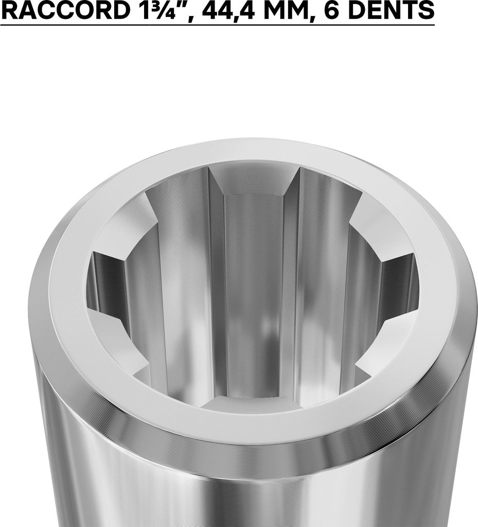 Manchon De Prise De Force Tracteur WilTec - Longueur 160 Mm - Raccord 1 3/8" 6D (côté Logement) Et 1 3/8" 21D (côté Sortie) - 2