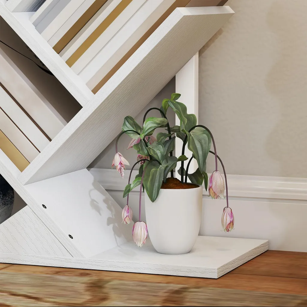 Bibliothèque Arbre Stable Anti-Chute : Range-Livres Design Blanc - 10
