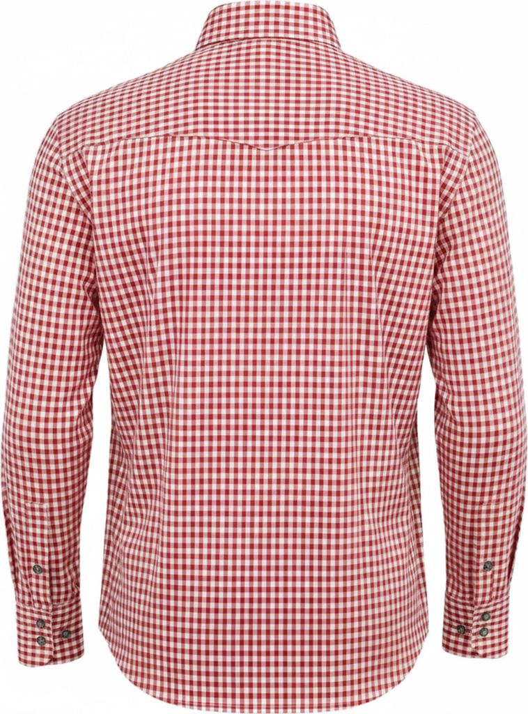 Trachtenhemd für trachten lederhosen freizeit Hemd rot-blau-kariert, Größe:M