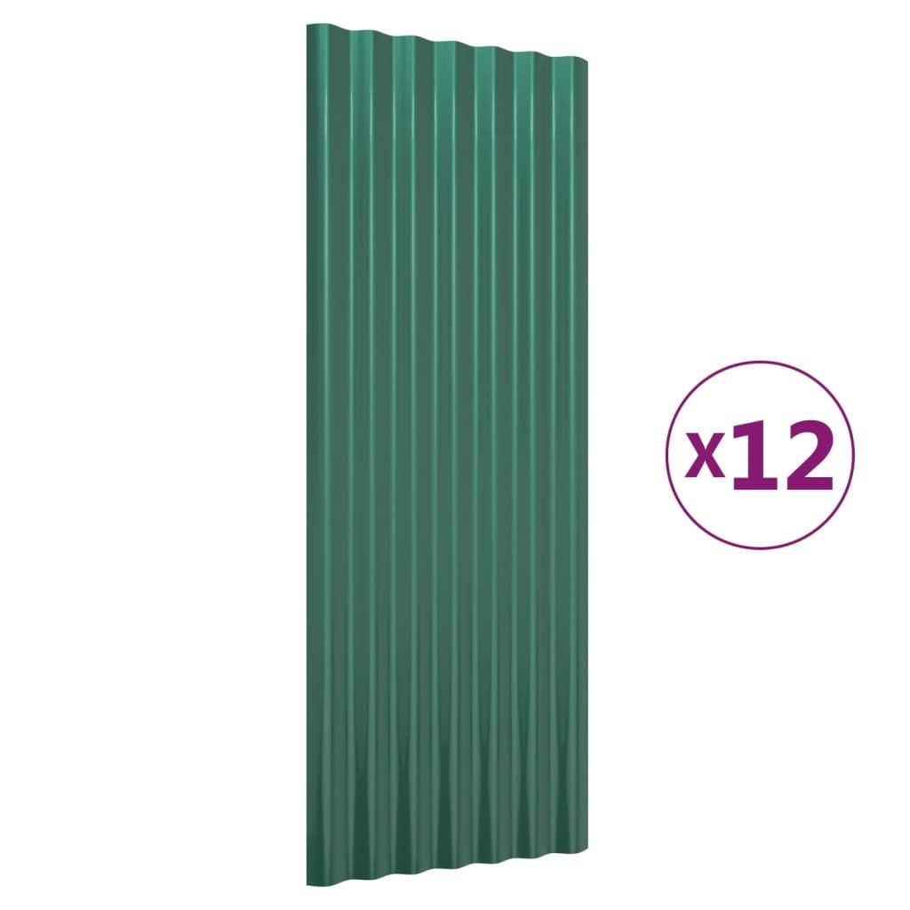 vidaXL Pannelli per tetto 12 pz. Acciaio verniciato a Immagine del prodotto 