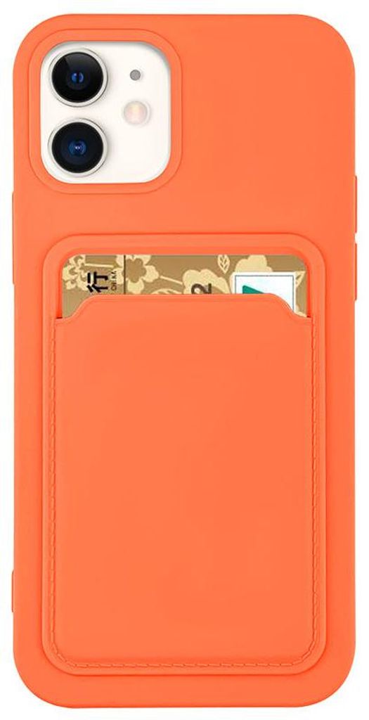Hülle für iPhone 11 Pro Max mit Silikon-Kartenhalter Orange