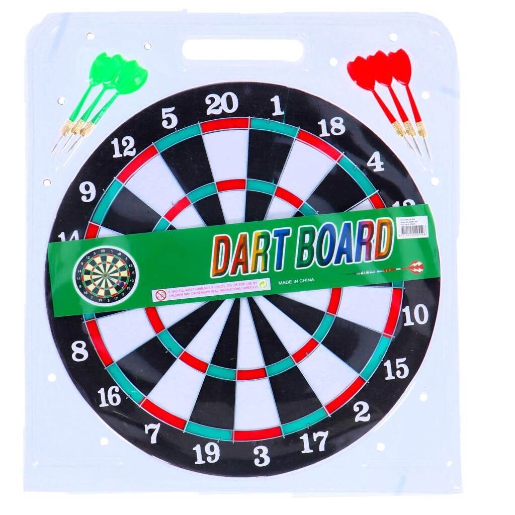 Keine Marke Dartscheibe zweiseitig mit 6 Pfeilen 37 cm | 3 Stück
