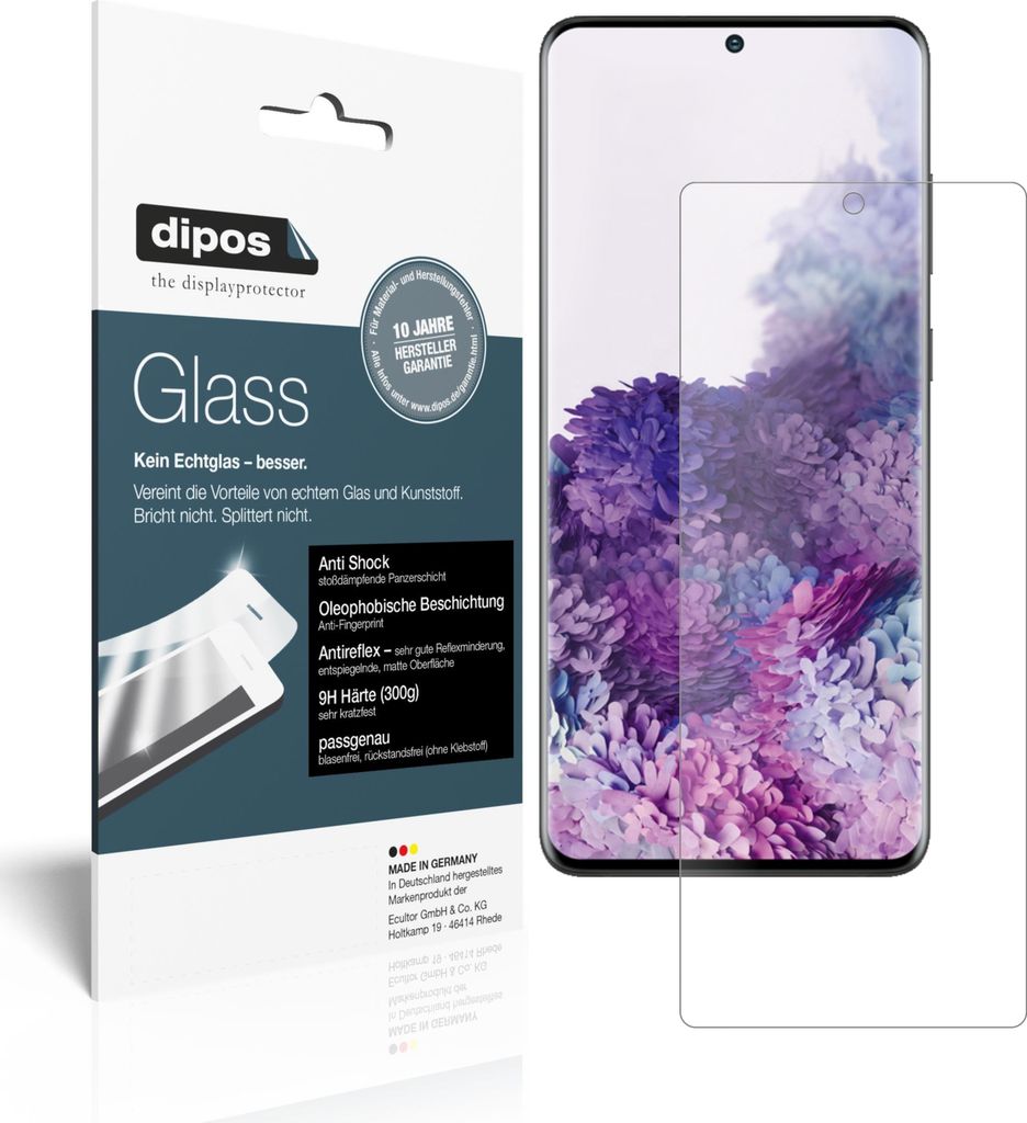 2x Schutzfolie für Samsung Galaxy S20 Plus 5G matt - Anti-Shock 9H Folie dipos Glass Kunststoffglas