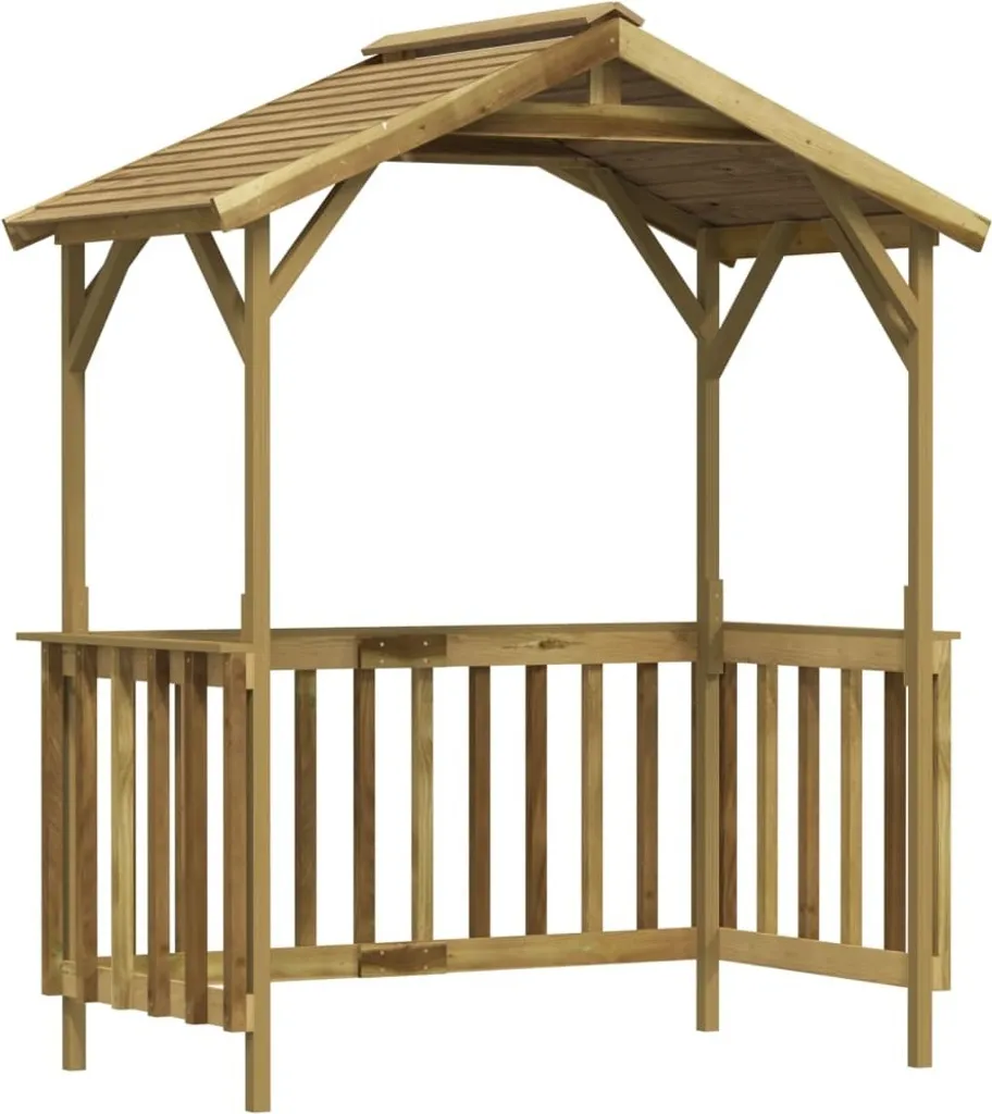 Toit de Protection pour Barbecue en Bois de Pin 163x93x210 cm Extérieur