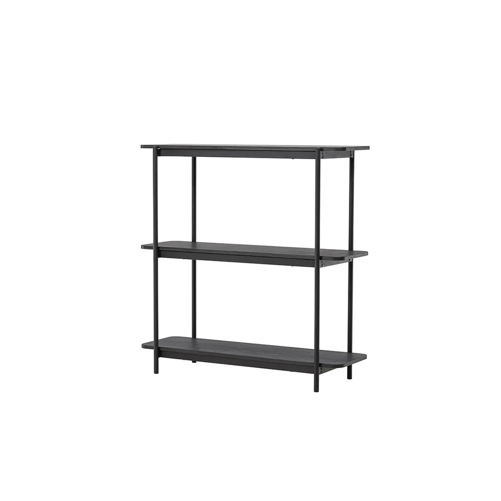 Meuble bibliothèque 120 cm noir Heim pour bureau et salon moderne