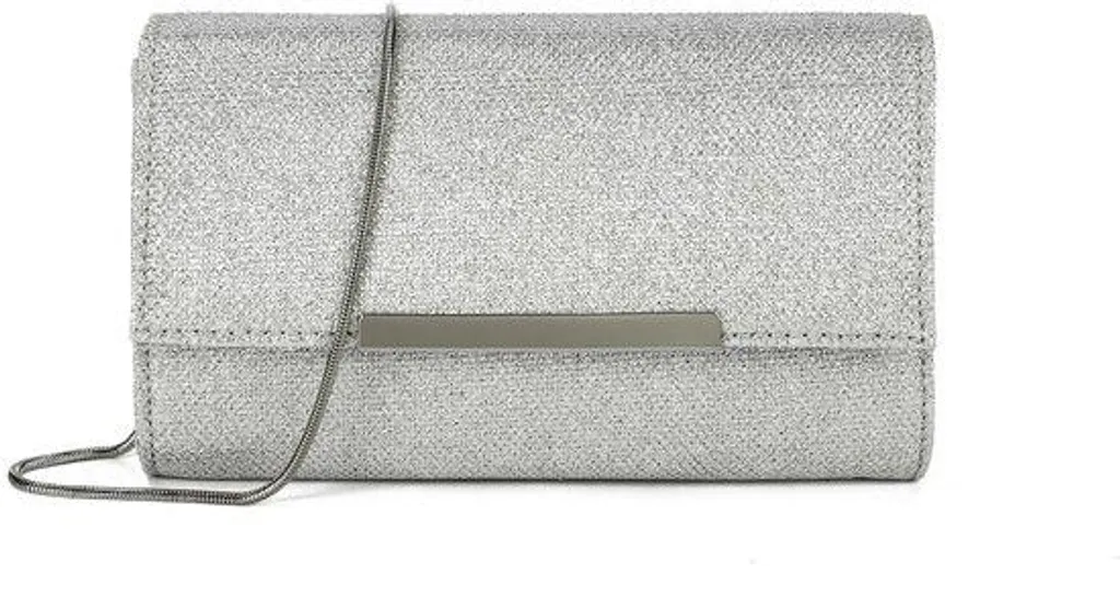Sac à bandoulière argenté et pochette de soirée pour look d'été