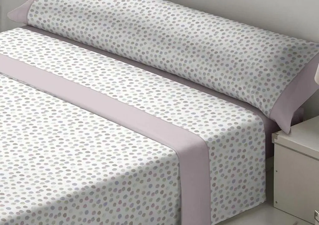 Parure de lit King size anti-plis Blanc Rose - Confort Tejidos Reina