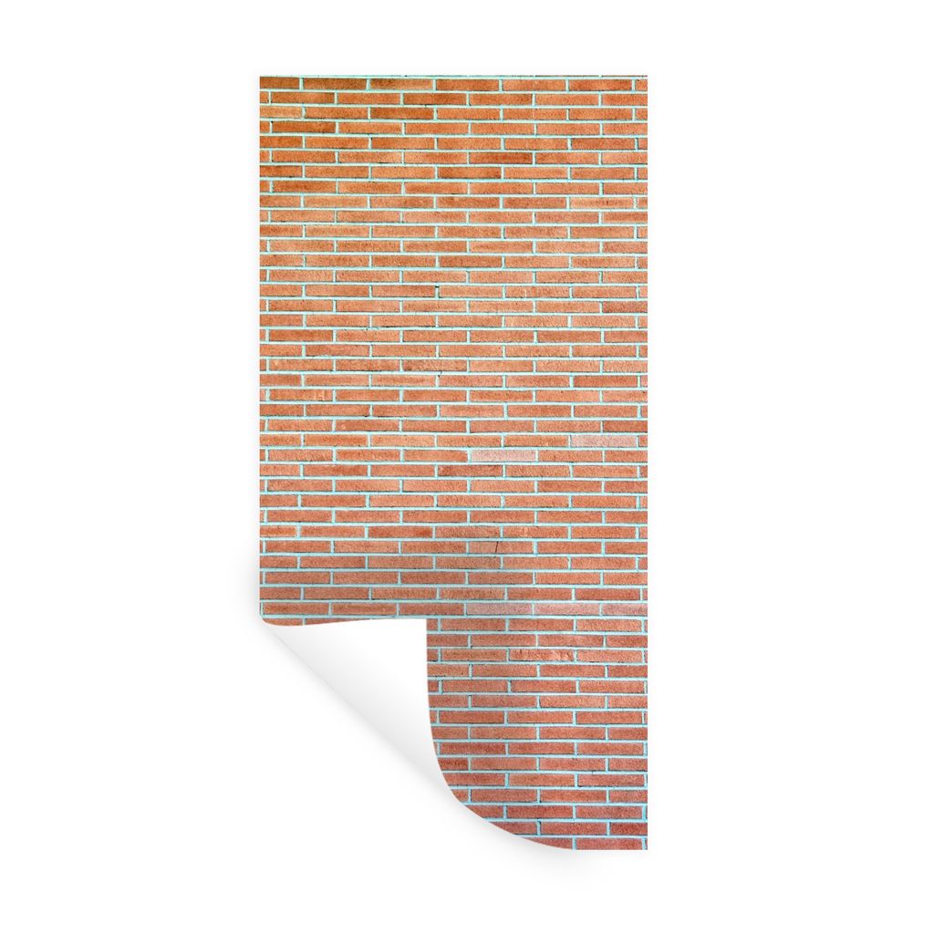 MuchoWow Wandtattoo Wandsticker Wandaufkleber Backstein - Braun - Wand 60x120 cm Selbstklebend und Repositionierbar - Selbstklebend - Fototapeten