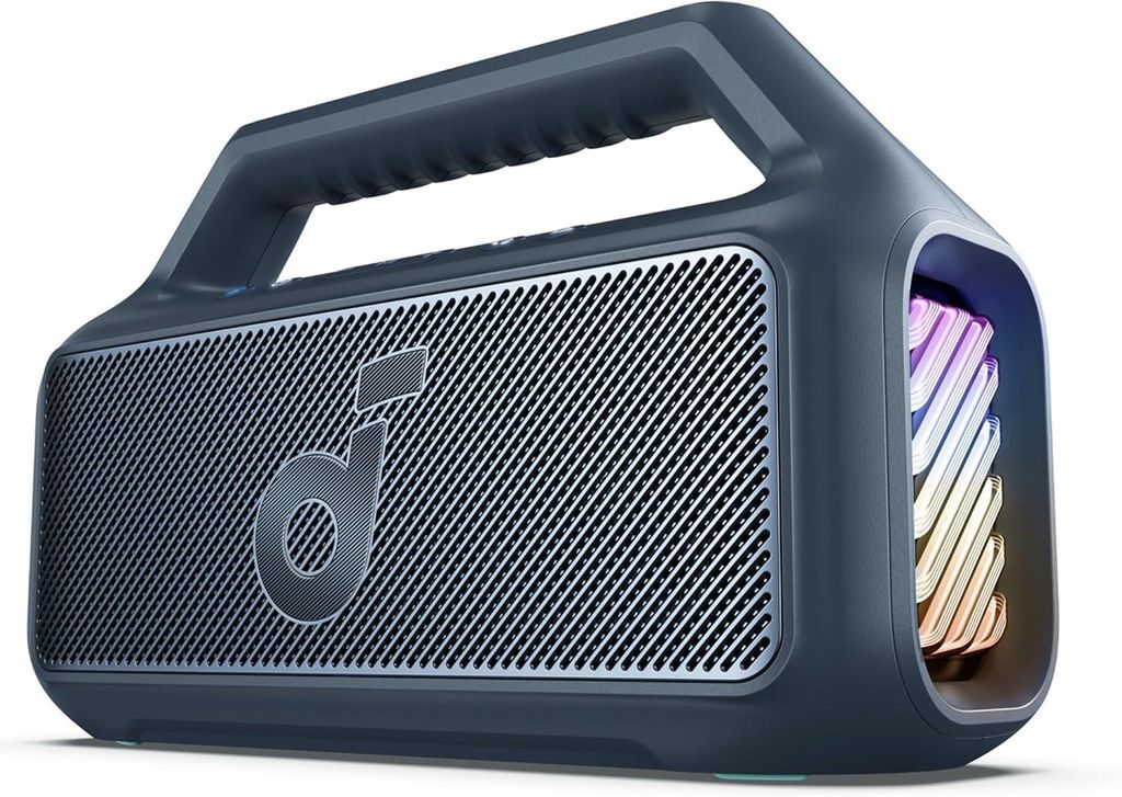 Outdoor-Lautsprecher, 80W, Subwoofer, BassUp 2.0, 24h Akku, IPX7 Wasserdicht & Schwimmt, LED-Licht, USB-C, EQ, BT 5.3, Mobiler Bluetooth-Speaker