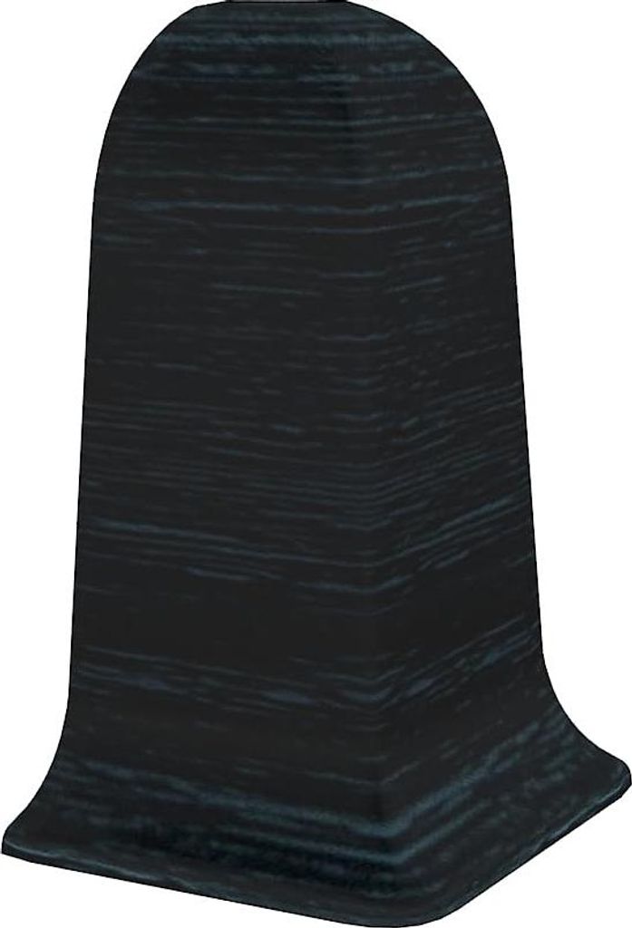 Vilo Flex Außenecke Schwarz Holzoptik Zubehör Eckstück für PVC Sockelleiste Fußleiste mit Kabelkanal Laminatleiste Kunststoffleiste Kantenschu...