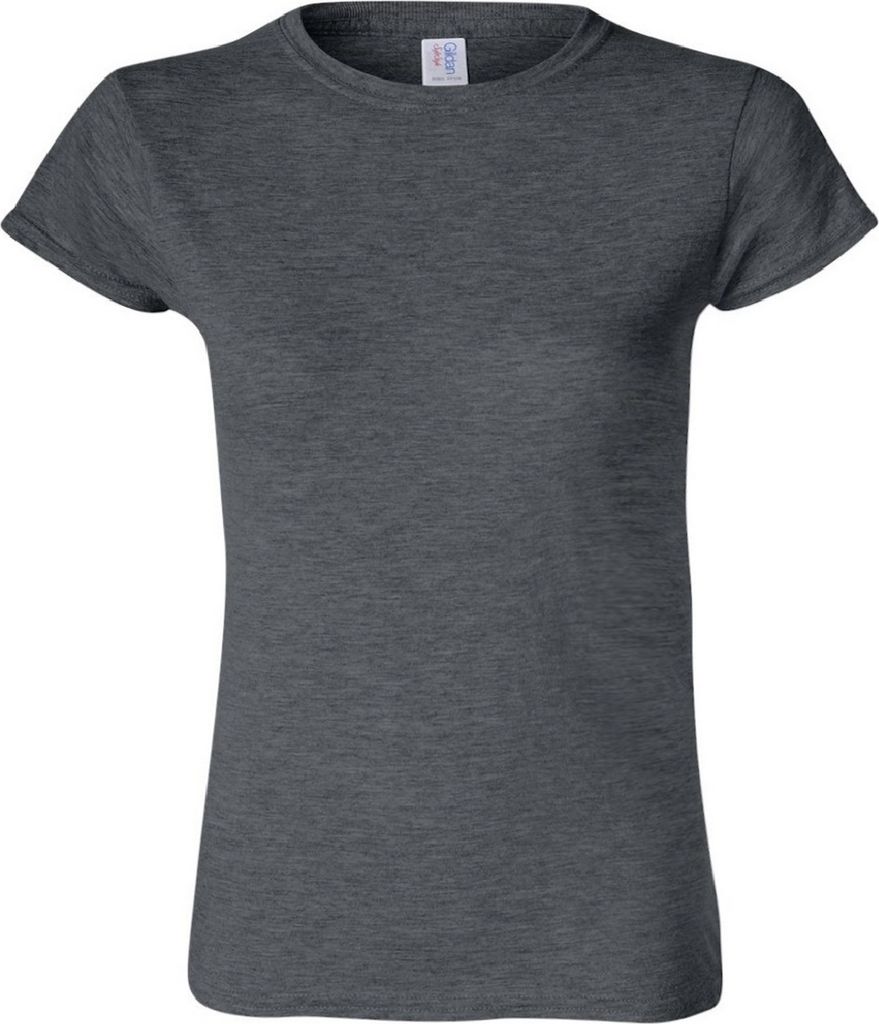 Gildan Damen Soft Style Kurzarm T-Shirt BC486 (S) (Dunkelgrau meliert)