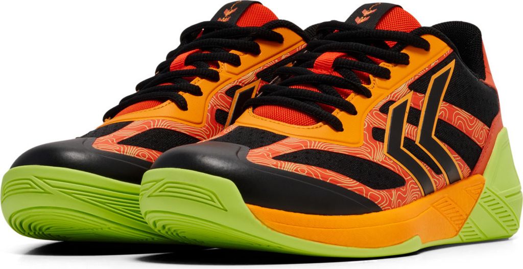 Hummel Algiz VI Hallenschuhe Herren schwarz rot orange Gr 42