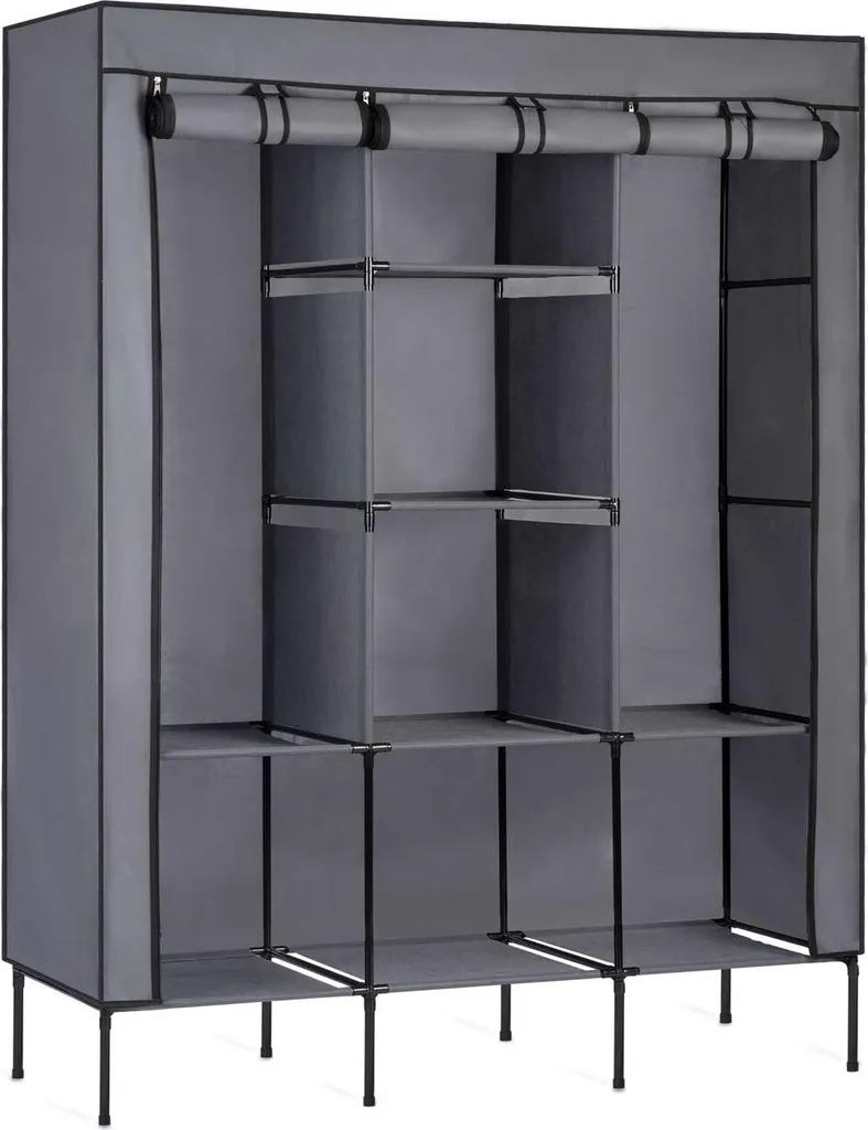 Dressing en tissu pour chambre Massido - Armoire d'appoint pliable graphite