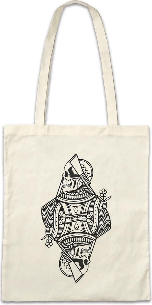 Urban Backwoods Queen Of Skulls II, Stofftasche, Farbe: Beige